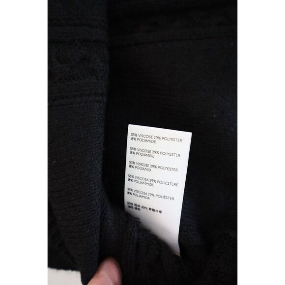 Free People OB1541763 Women's Sz M Black Small World Cable-Knit Mini Dress - Picture 4 of 11